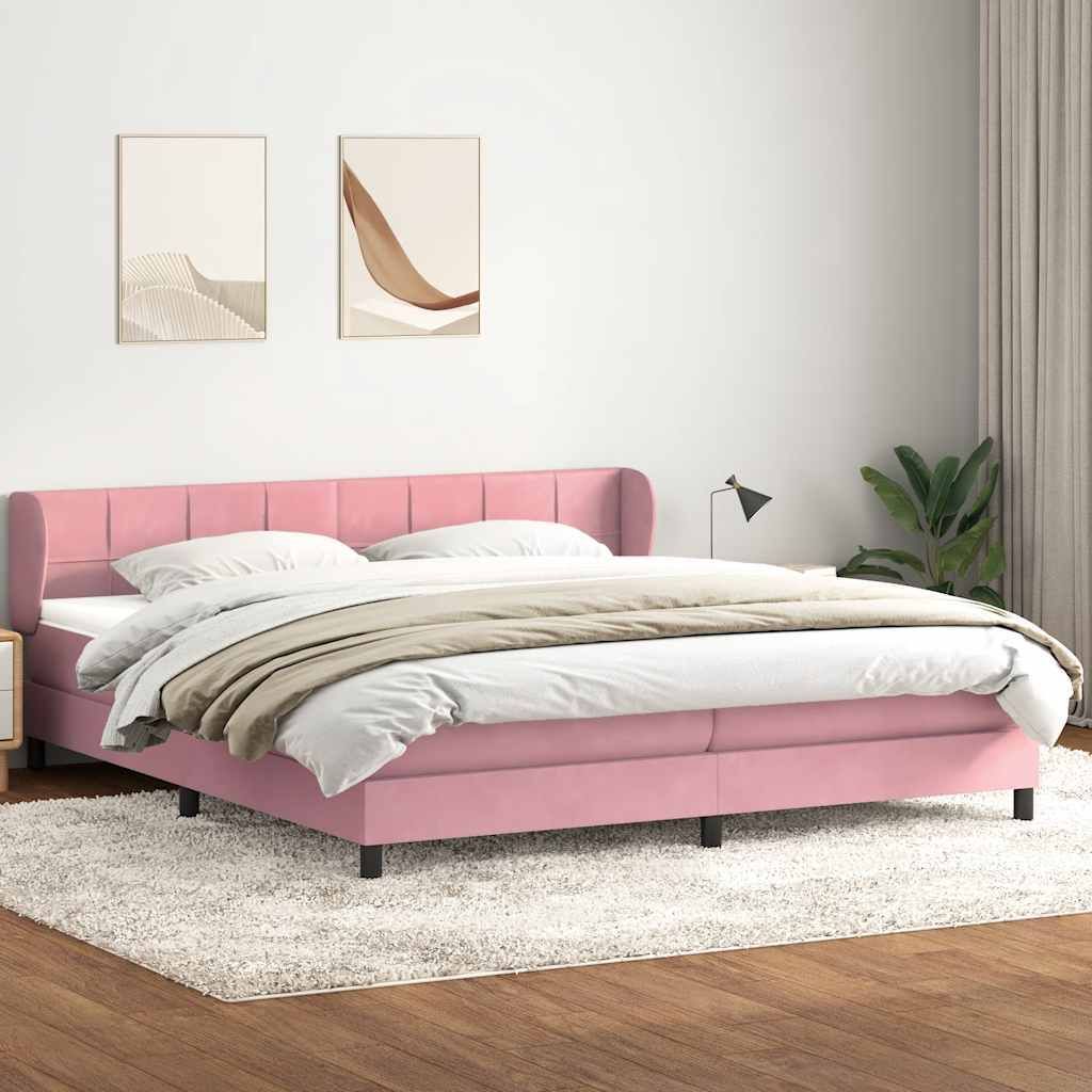 2025 Moderne Bettrahmen inkl. Lattenrost - Boxspringbett mit Matratzen Rosa 180x210 cm Samt - Klassische Betten,Design 6239853 6parcel