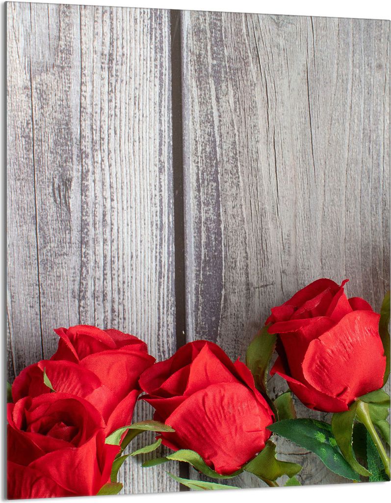 Herdabdeckplatte 40x52 Glaskeramikkochfeld Abdeckung Spritzschutz Glasplatte Deko Schneidebrett, Holz Rose