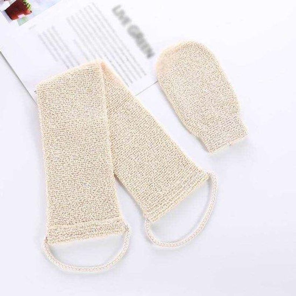 Exfolierende Handschuhe, Natur-Exfoliant, für Männer und Frauen, unter der Dusche und im Bad verwendbar.