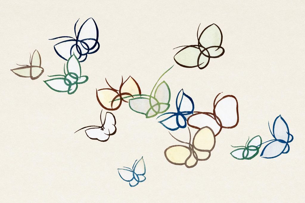 Plakat 60x40cm Schmetterling 19, Japanisches Vintage Sekka für das Wohnzimmer