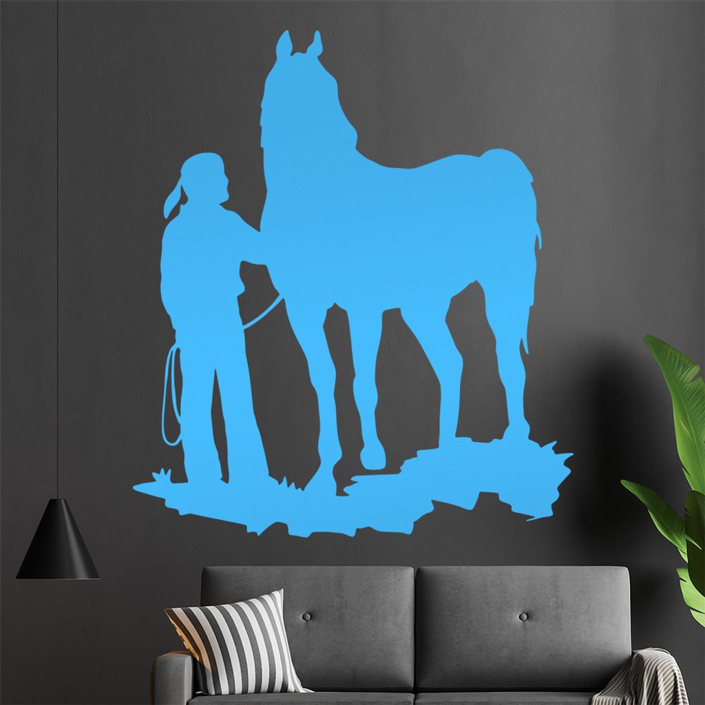 KIWISTAR Cowboy Pferd - Indianer Wüste Reiten Wandtattoo in 6 Größen - Wandaufkleber Wall Sticker - Dekoration, Küche, Wohnzimmer, Schlafzimmer...