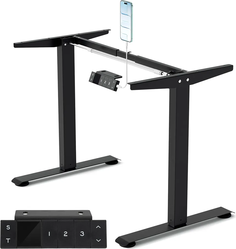 Support de Bureau Ergonomique Izrielar Réglable en Hauteur Noir Pro