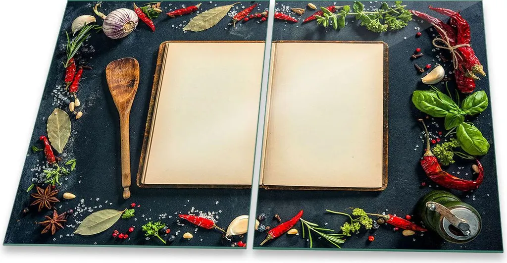 Copertura Paraschizzi Vetro 2 Pezzi 40x52 Rosso Paprika per Cucina