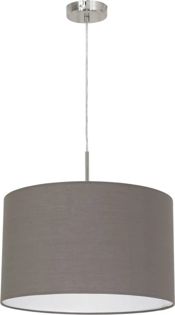 Lampada Sospensione 38cm Eglo Pasteri Tessuto Antracite Nichel Opaco - 1
