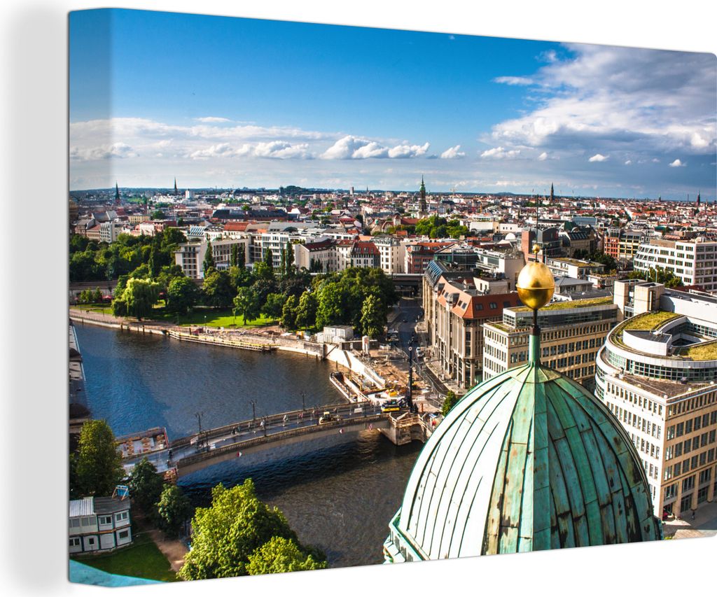 OneMillionCanvasses - Leinwandbilder - 140x90 cm, Berlin - Stadt - Deutschland, Wandbilder Kunstdruck Wanddekoration - Foto auf Leinwand - Gemäl...