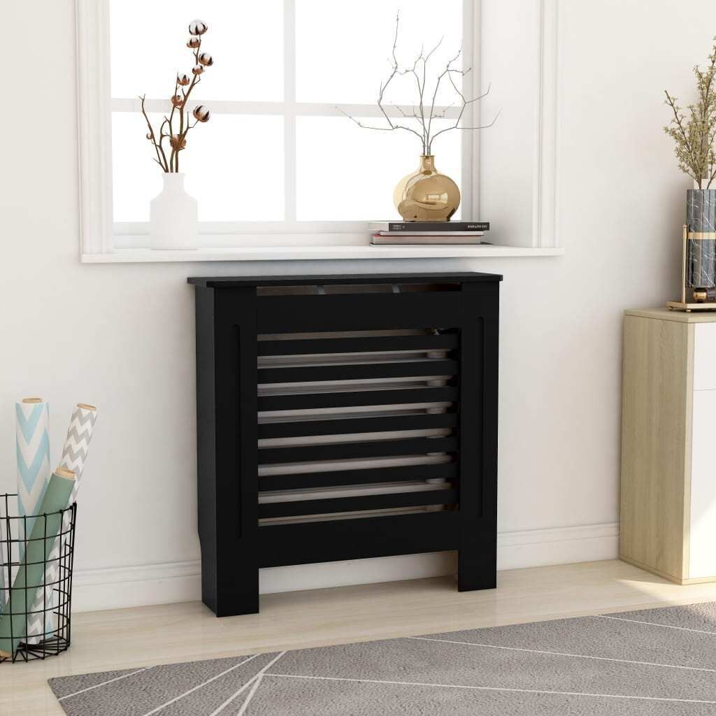 "2026 Aktion"MDF Heizkörperverkleidung Landhausstil - Heizungsverkleidung für Schlafzimmer - Schwarz 78cm DE369291 - Klima- & Heizgeräte Zubehör