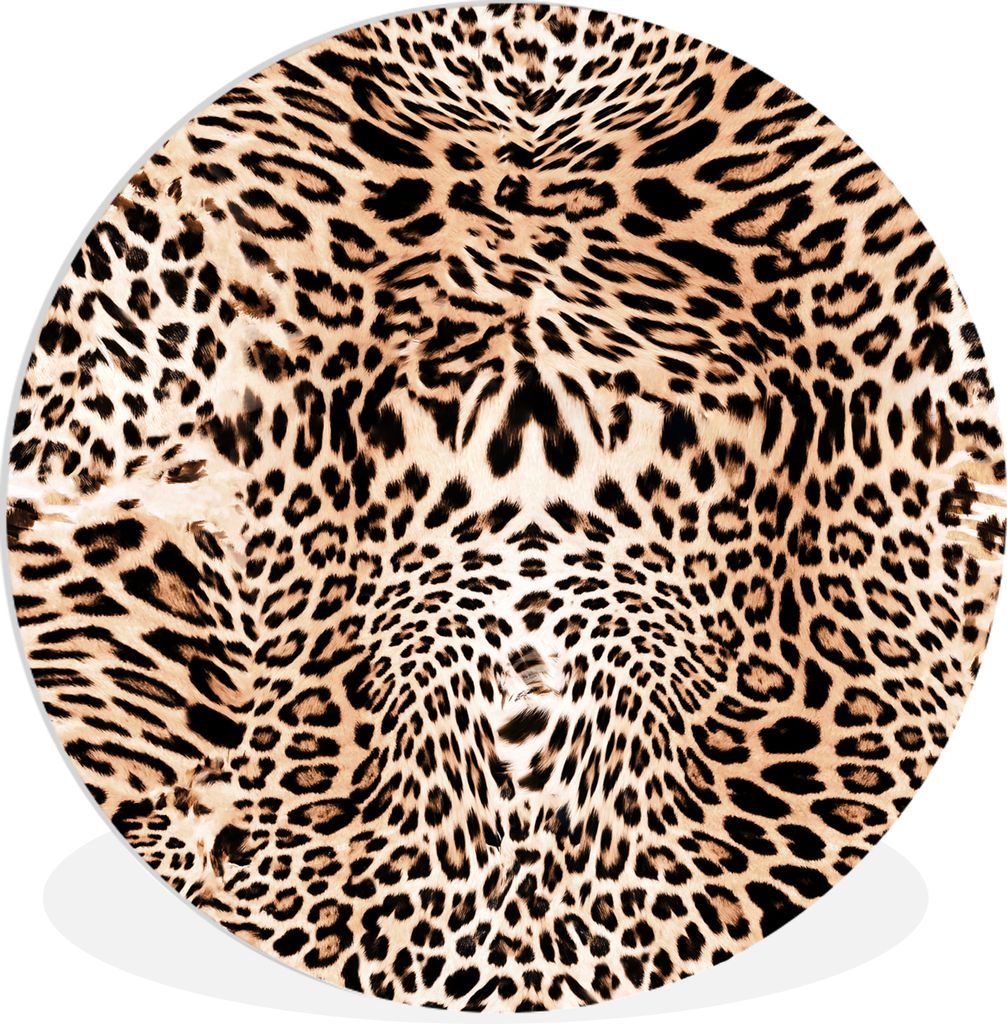 MuchoWow Rundes Wandbild - Runde Bilder Tierdruck - Pantherdruck - Design Ø 30 cm Kreis Wanddekoration Kunststoff - Wandkreis - Wandschmuck - Sc...