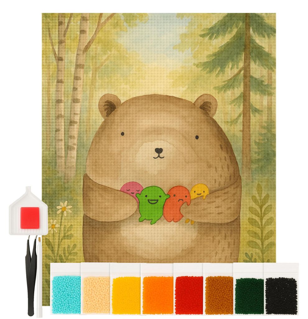 Mr. & Mrs. Panda Diamond Painting Bär Gefühl Design 40 x 50 cm Mit Rahmen - Weiß - Geschenk, bilder, Wahnsinn, set, Teddy, Durchgedreht, diamant...