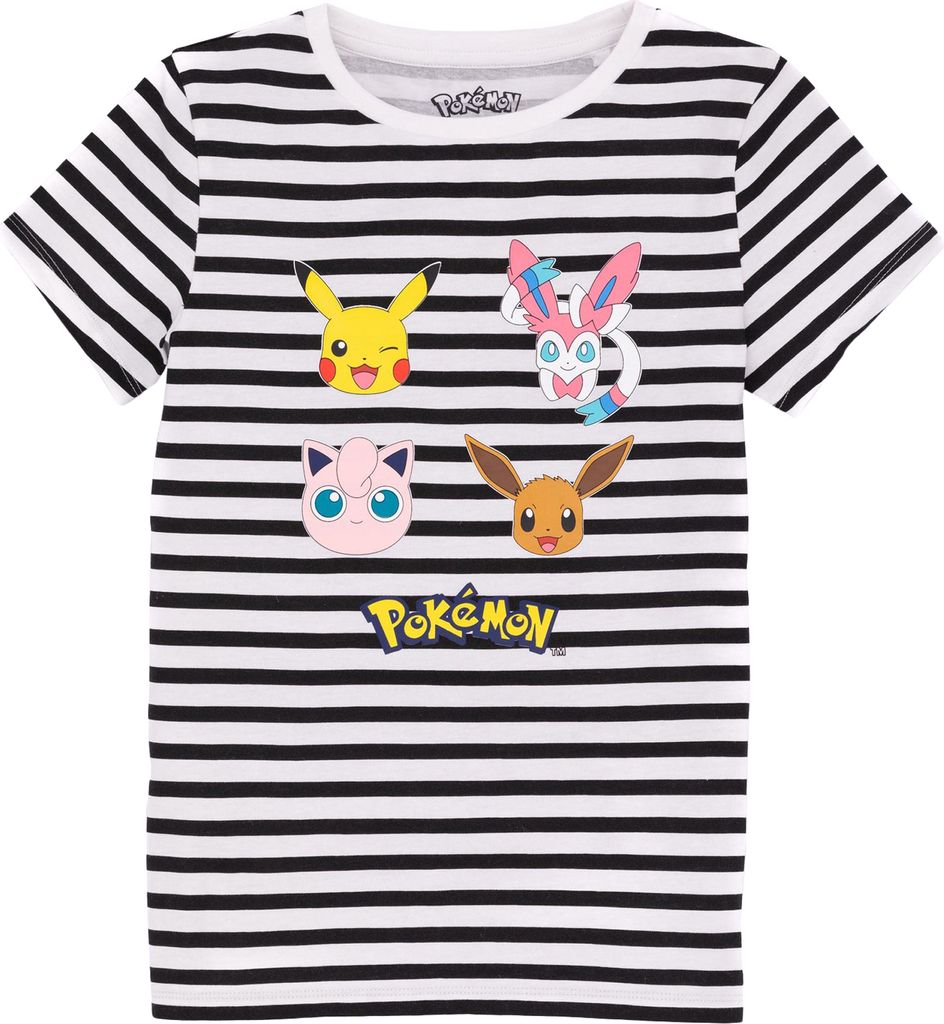 Pokemon - T-Shirt für Mädchen NS6778 (116) (Weiß/Schwarz)
