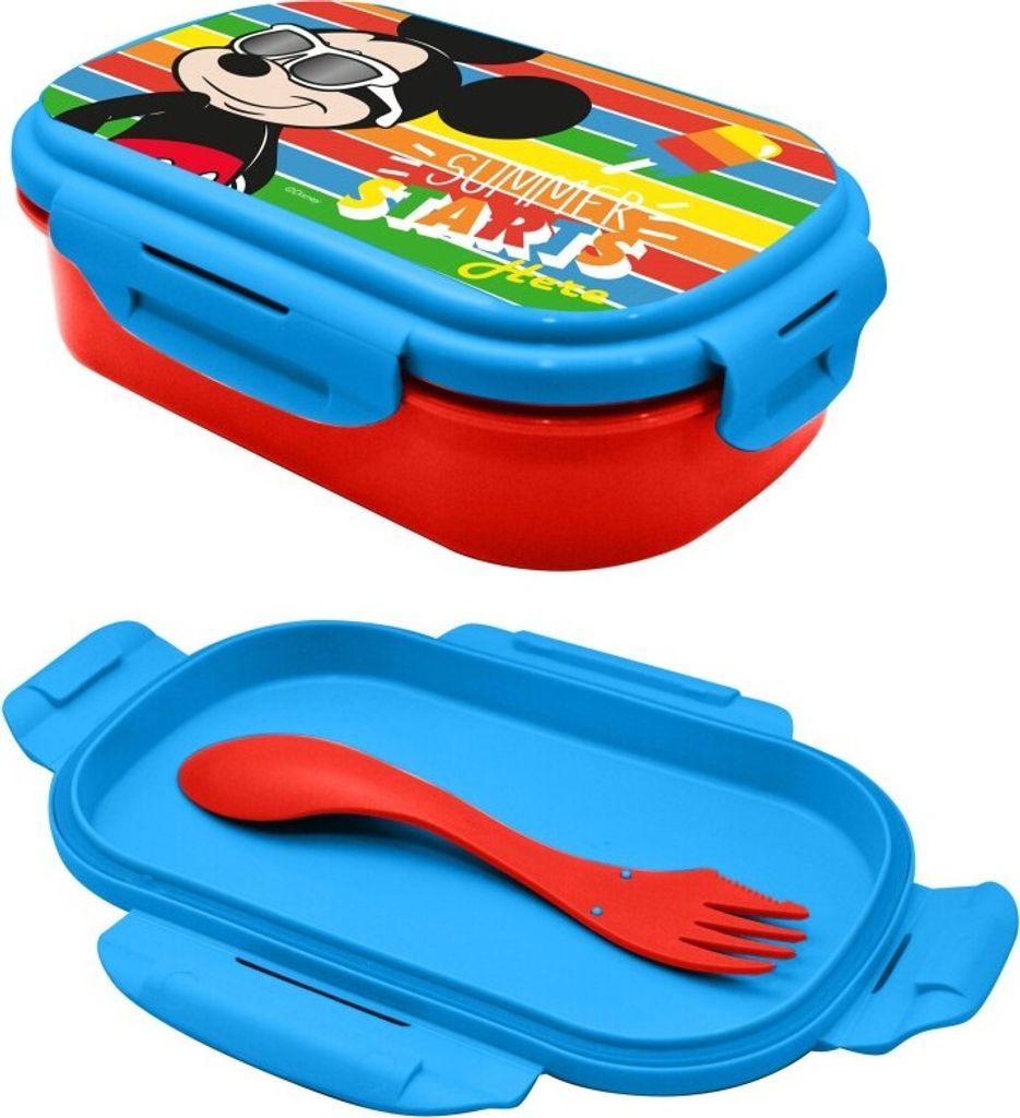 Disney Mickey Brotdose + Besteck