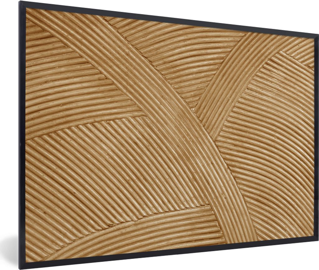 MuchoWow Gerahmtes Poster Struktur - Natur - Kunst - Rattan 90x60 cm - Poster mit Schwarzem Bilderrahmen Wandposter Rahmen Foto Bilder - Fotorahm...