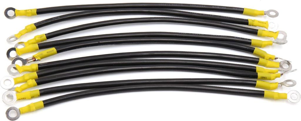 10Stk. 26cm Schwarz Batterie Erdungskabel Elektrisch Leitung stabil Stromkabel DE de