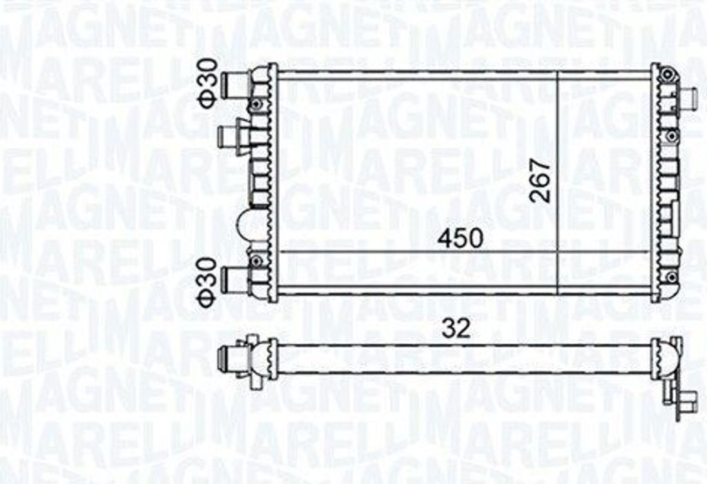 MAGNETI MARELLI 350213191300 Kühler Wasserkühler Produktbild 