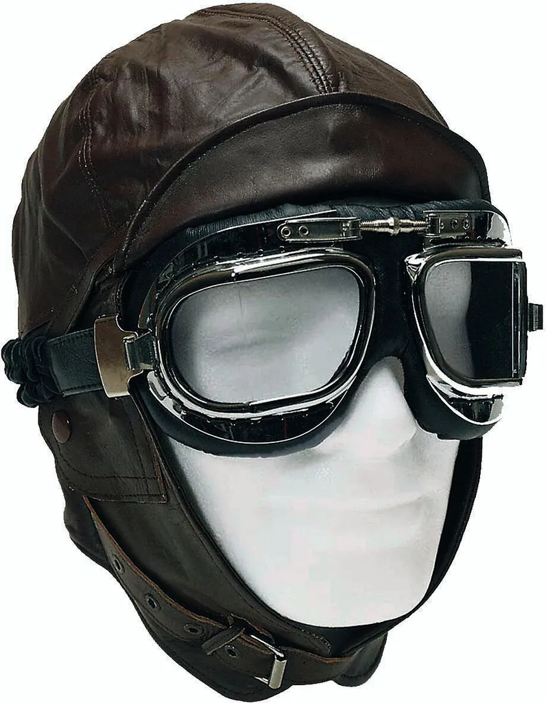 Cagoule aviateur cuir pour conduite cabriolet et moto vintage, taille M