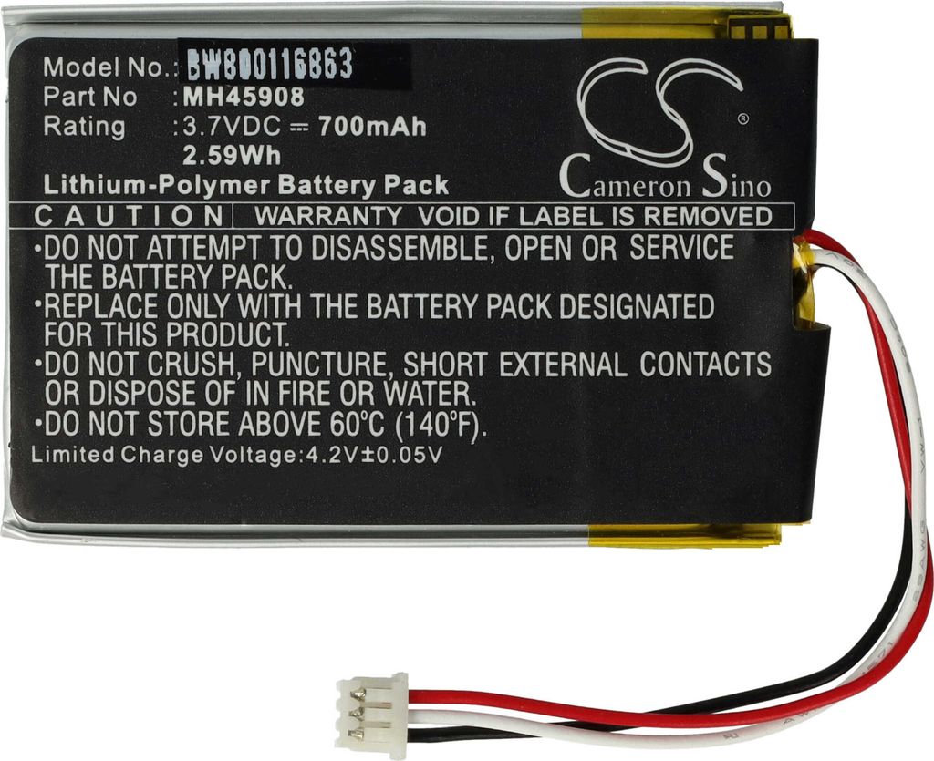 vhbw Akku Ersatz für Corsair MH45908 für Wireless Headset Kopfhörer (700 mAh, 3,7 V, Li-Polymer)