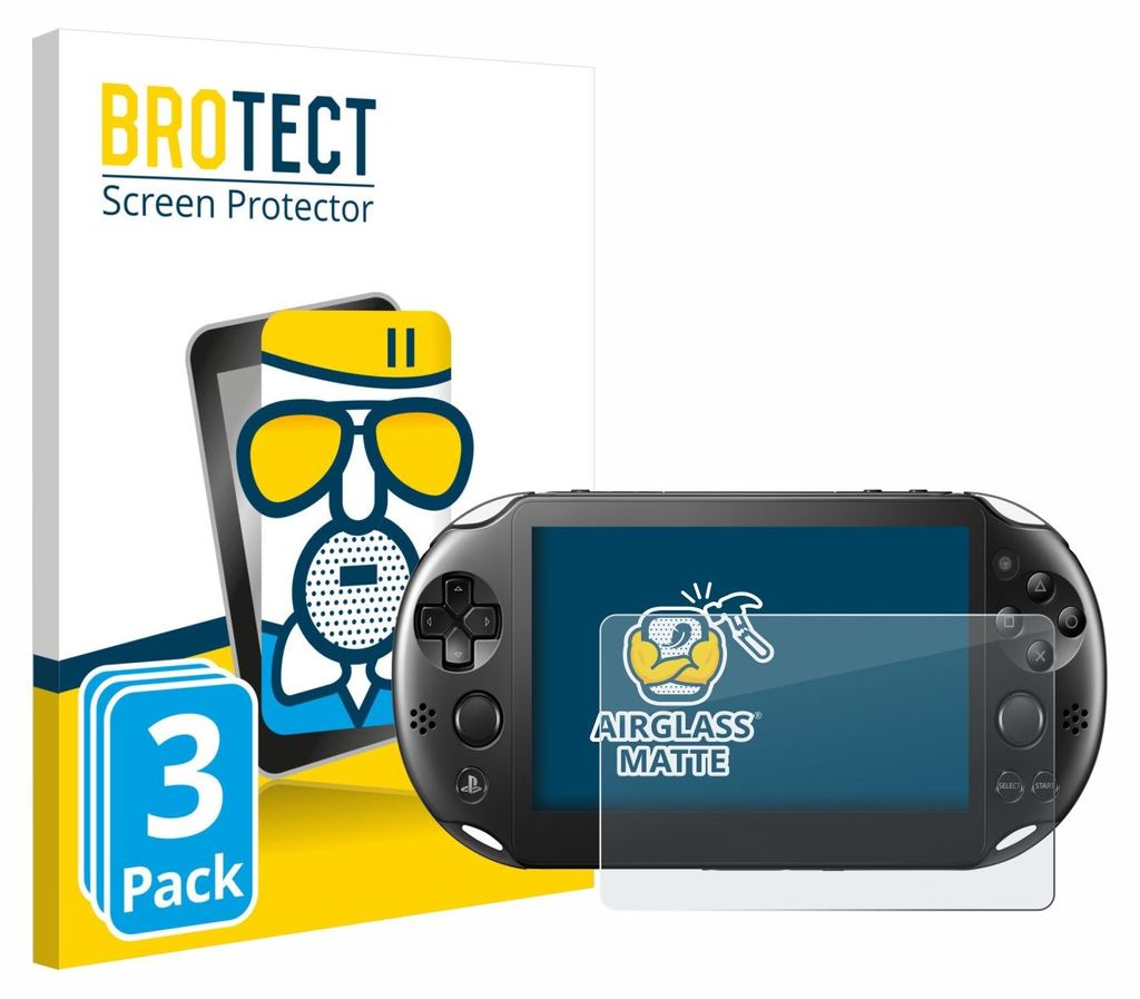 3x BROTECT Entspiegelungs Schutzglas für Sony Playstation PS Vita Slim Schutzfolie Panzer Folie Glas Display Schutz matt