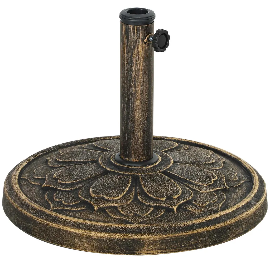 Socle de parasol rond en ciment marron 12 kg pour terrasse et jardin