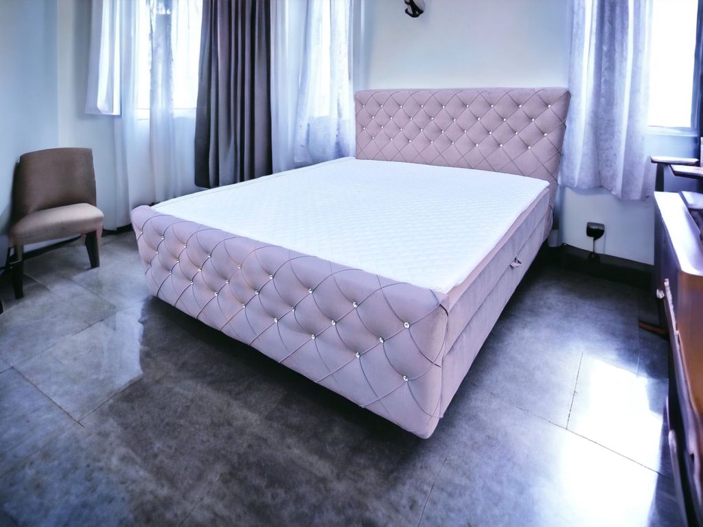 Boxspringbett mit Kristallen CARMEN II 180 x 200 cm Amor Produktbild 