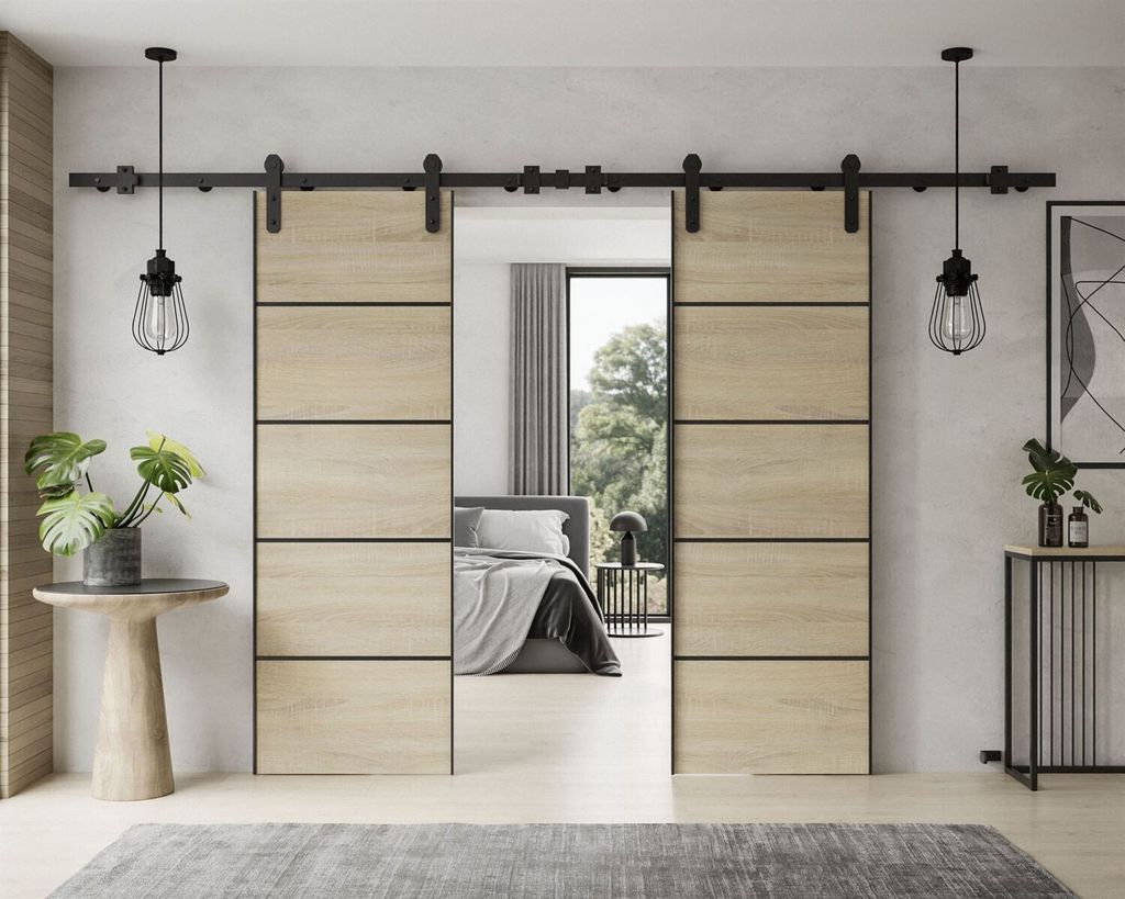 Schiebetür ALDER PLUS DUO mit Türdämpfer 192 cm Sonoma Eiche