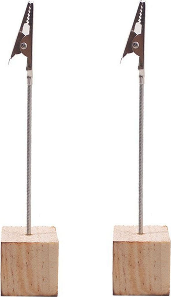 2 Stück Notizständer mit Holzsockel, Valentinstag-Party-Dekoration, DIY-Ornament, Home-Message-Clip, kreativer Visitenkartenhalter aus Holz