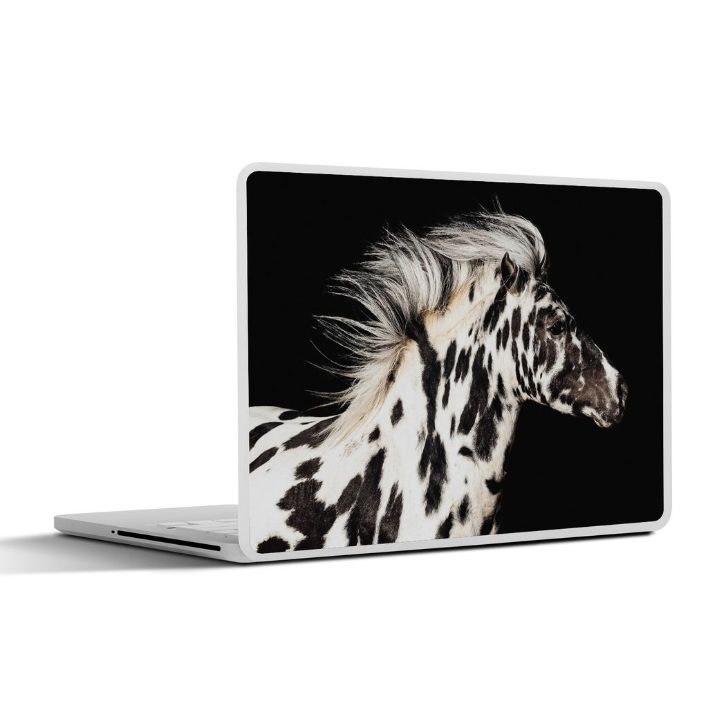 MuchoWow Laptop Aufkleber Sticker Cover Pferd - Punkte - Weiß 30x21 cm - Sticker für Laptop - Selbstklebend