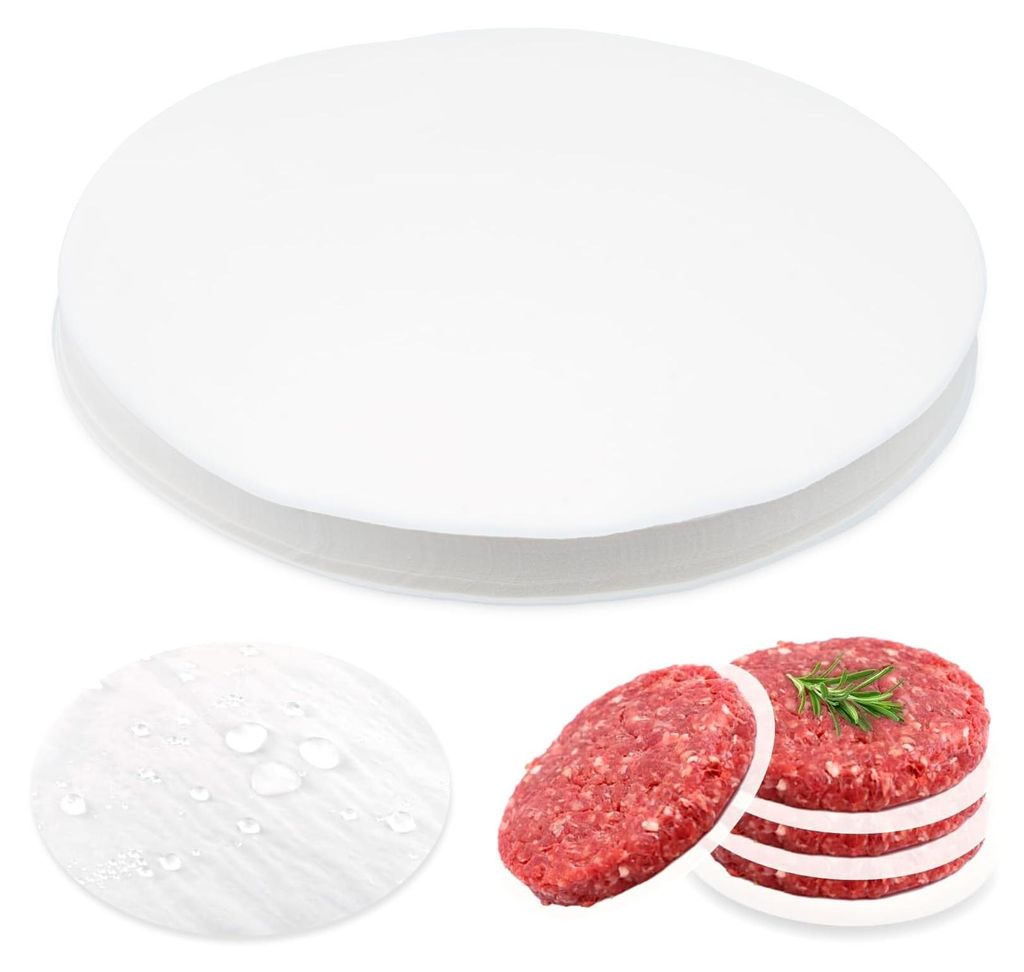 200 Blatt Backpapier für eine Hamburgerpresse, Antihaftpapier für Hamburger, 11 cm rundes Hamburgerpapier, Hamburgerpapier, Antihaftpapier für H...