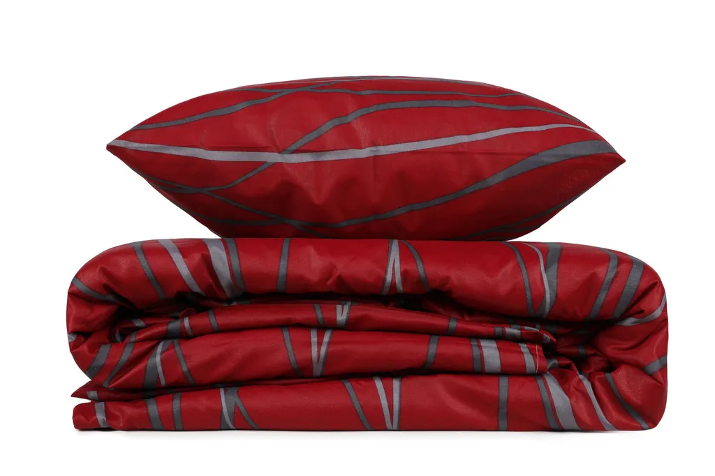 Parure de Lit Begonvilla Rouge Claret 65% Coton Résistant et Durable - 3