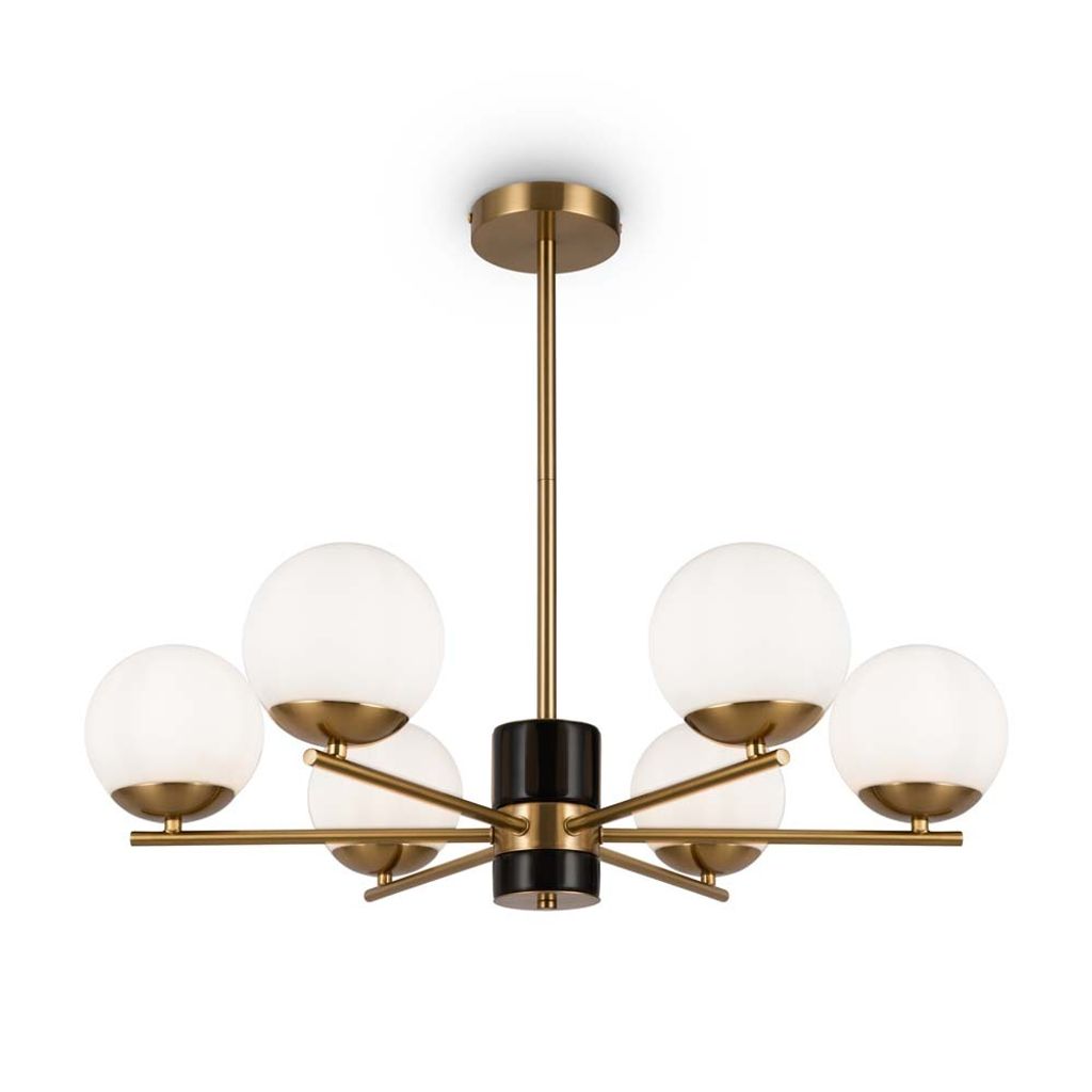 Lampa wisząca, szkło metalowe, mosiądz, 8-płomienna, D 67 Zdjęcie produktu 
