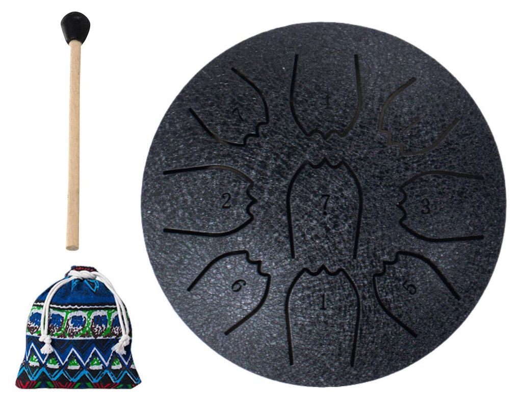 Stahltrommel 4/6 Zoll, 8/9 Töne, Regentrommel für den Garten, Klangheilungs-Musikinstrumente für Erwachsene und Kinder, Mini-Handpan-Trommeln f...