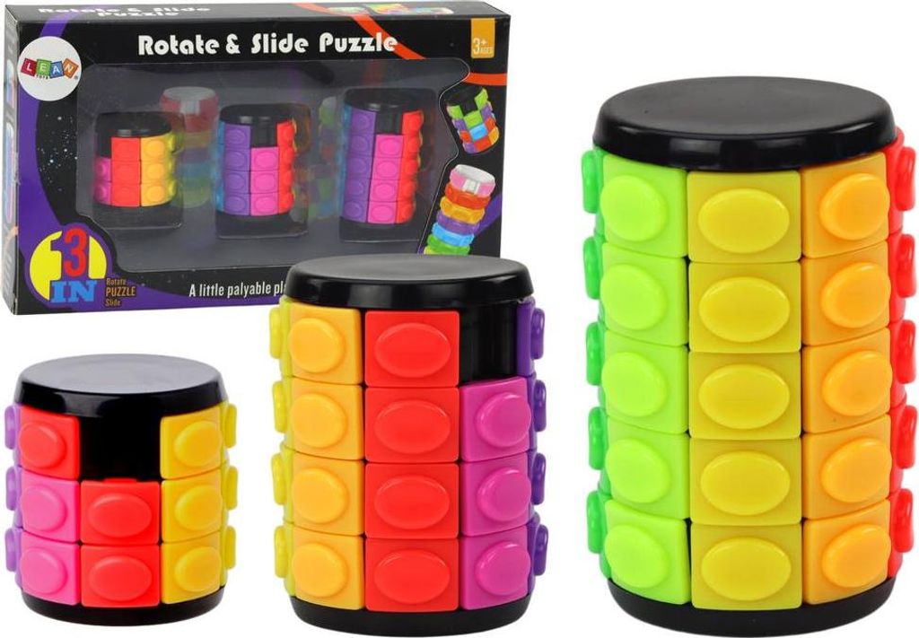 Zylinder-Logik-Puzzle-Set, 3 Schwierigkeitsstufen