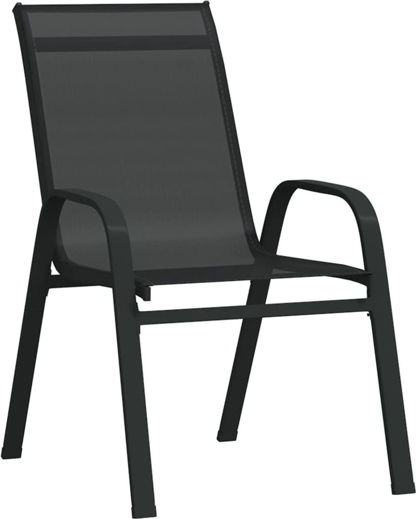 Cloris DesignMöbel Gartenstühle - Schwarz Stapelbare Gartenstühle 4er-set Schwarz Textilene Schlichtes5809116