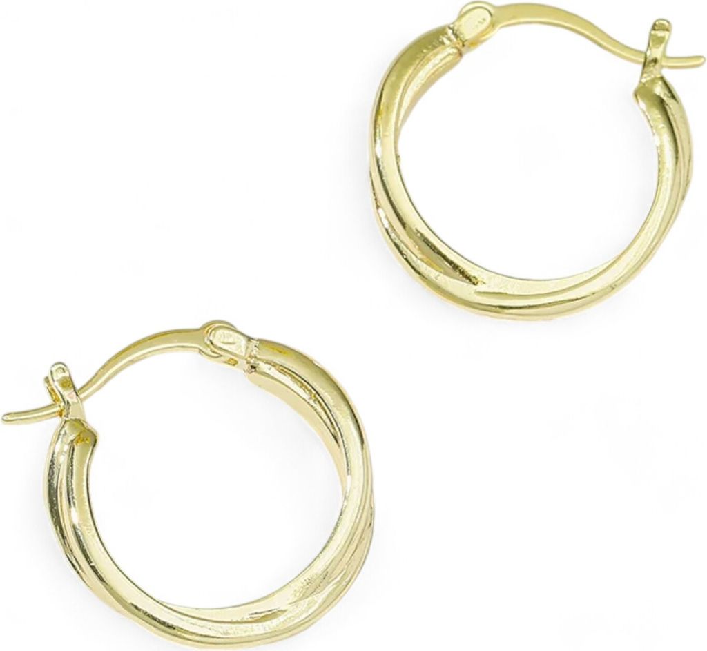 Creolen Goldfarben. Knoten verwickelt.