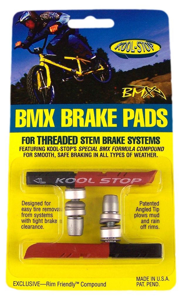 Kool-Stop dual Bremsschuhe BMX Brake Pads V-Brakes Bremsbeläge schwarz salmon