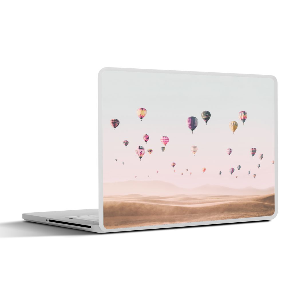 MuchoWow Laptop Aufkleber Sticker Cover Heißluftballon - Wüste - Himmel - Landschaft - Natur 25x18 cm - Laptop-Deko