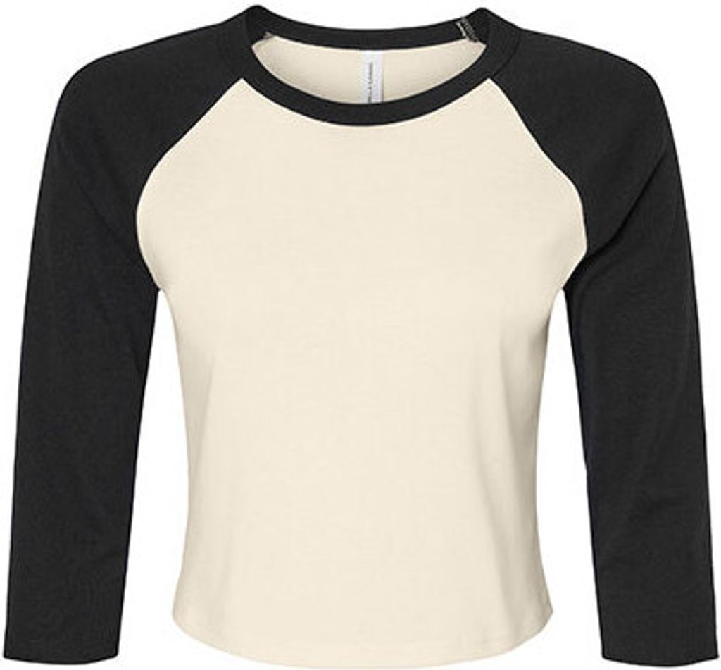 Bella Women ́s Micro Rib 3/4 Raglan Baby Tee
