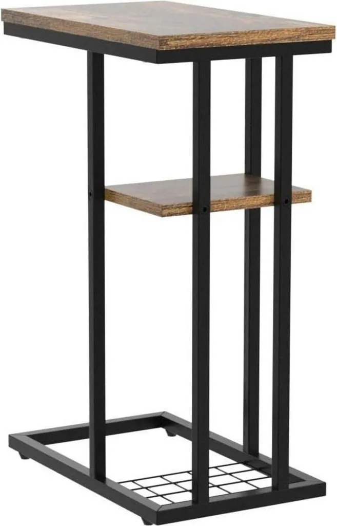 Offerta Set 2 Tavolini YMYNY - Stile Industriale e Ripiano Rete - 5