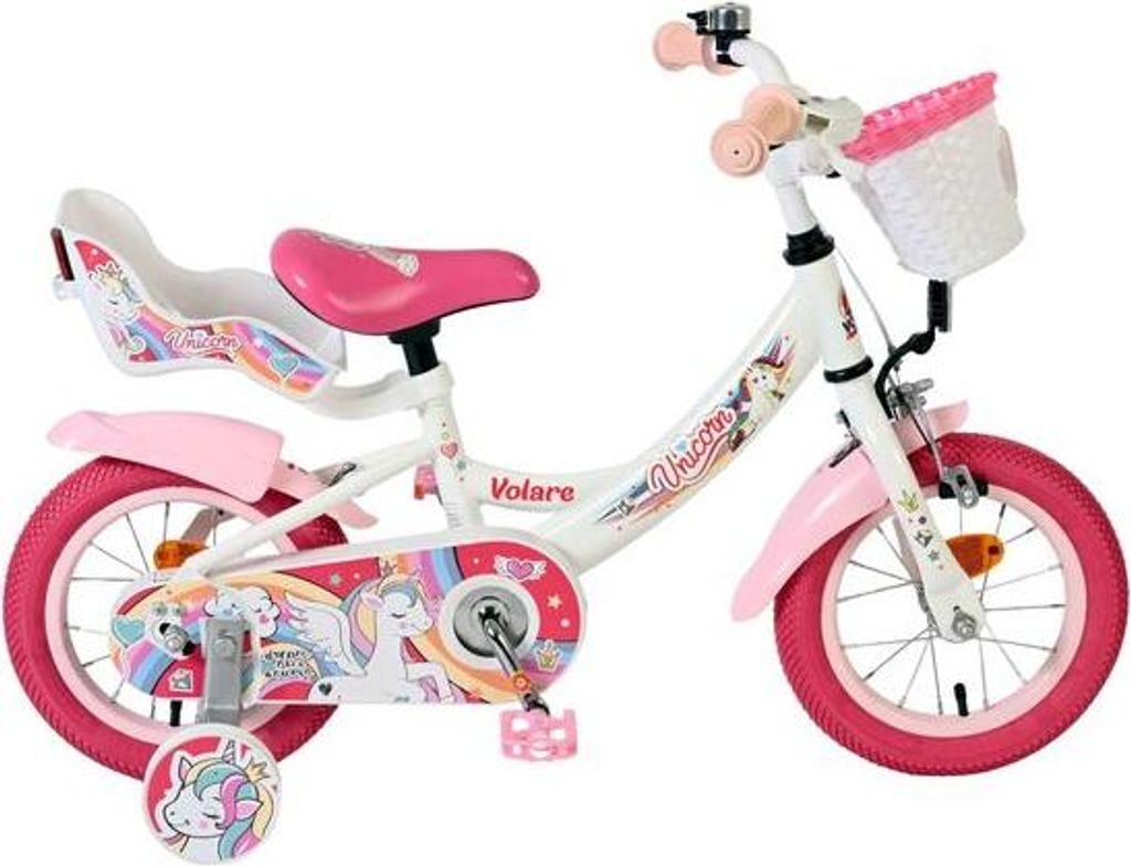 Volare Unicorn Kinderfahrrad - Mädchen - 12 Zoll - Weiss Produktbild 