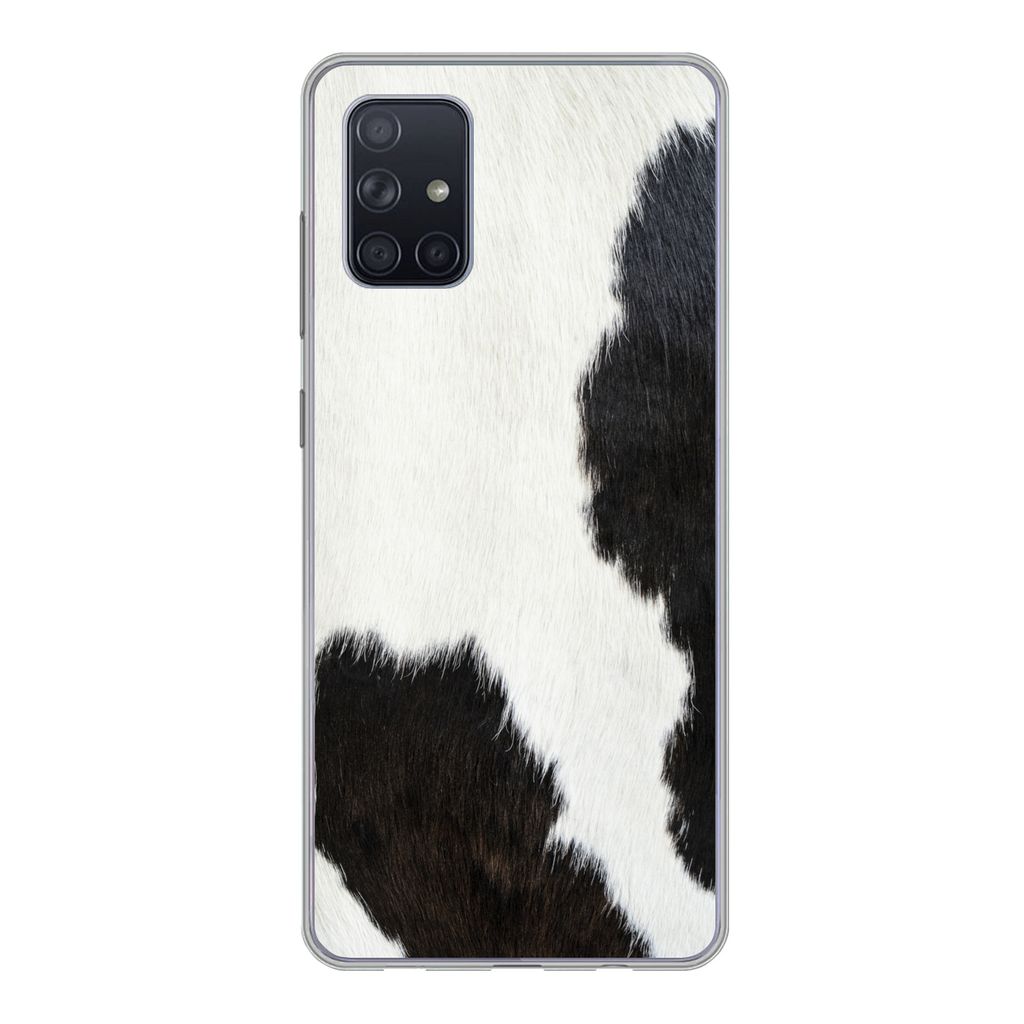 MuchoWow Handyhülle Schutzhülle Hülle für Samsung Galaxy A51 5G Tiermuster - Kühe - Pelz Silikon Softcase Handy Hülle - Abbildung