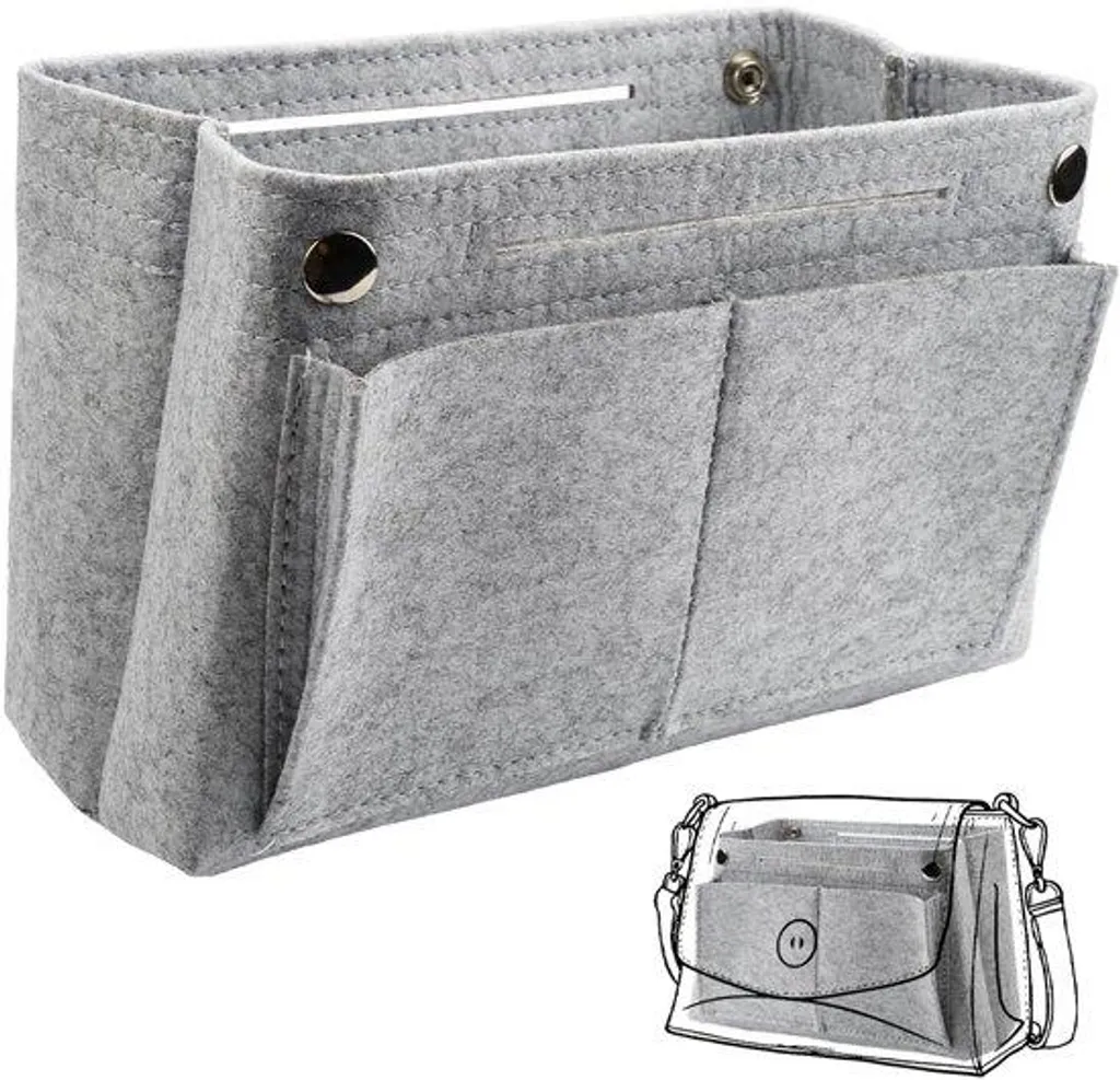 Fini le désordre : Organiseur de sac gris avec compartiment intérieur