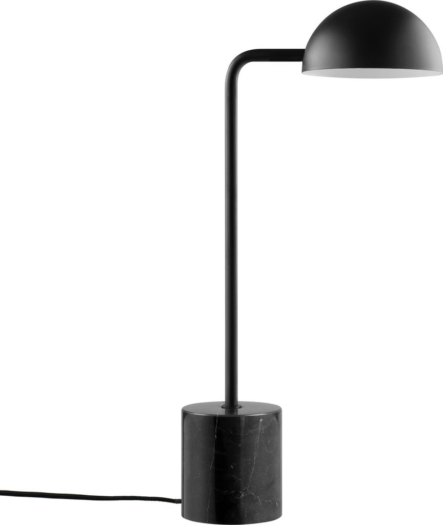 Tischlampe, Tischleuchte, Nachttischlampe, Schreibtischlampe, LED Leselampe, Marble schwarz Marmor