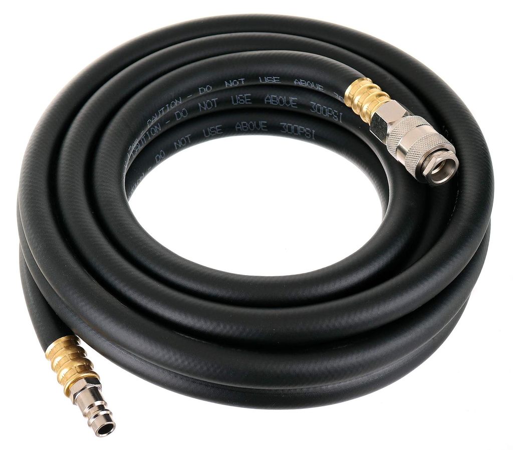 LUFTLEITUNG AUS GUMMI, 10 × 17 mm, 5 m, mit Schnellkupplungen