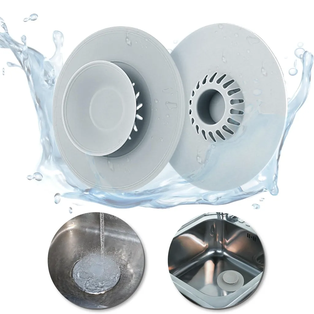 Tamis pour évacuations de cuisine et salle de bains, stop-cheveux silicone
