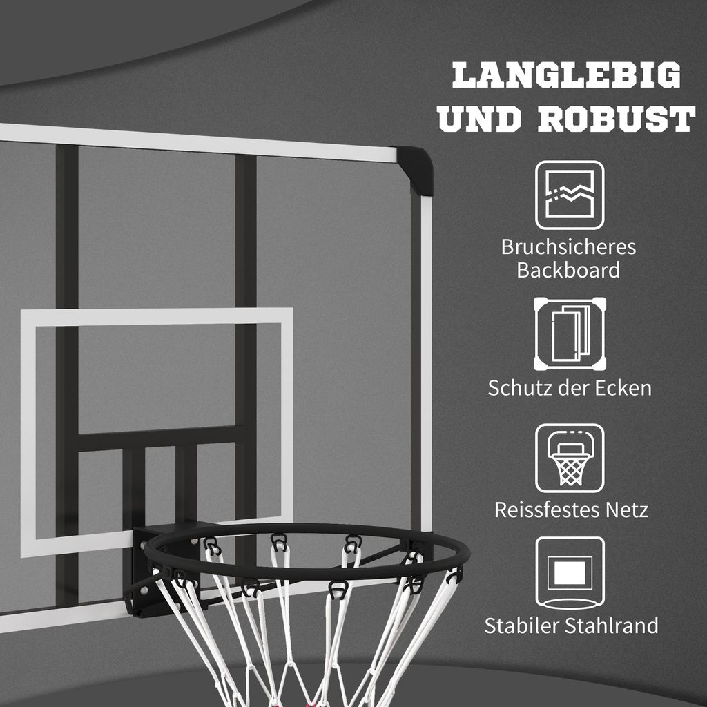 SPORTNOW Basketballkorb, Basketballbrett mit Korb, Produktbild 6