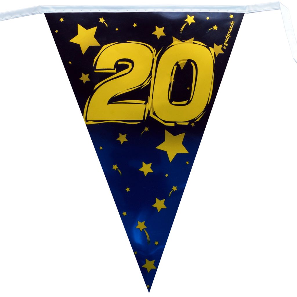 Goodymax 70. Geburtstag Wimpelkette – 6,8 M Lang In Stars/Gold Metallic, Partydeko Für Drinnen & Draußen