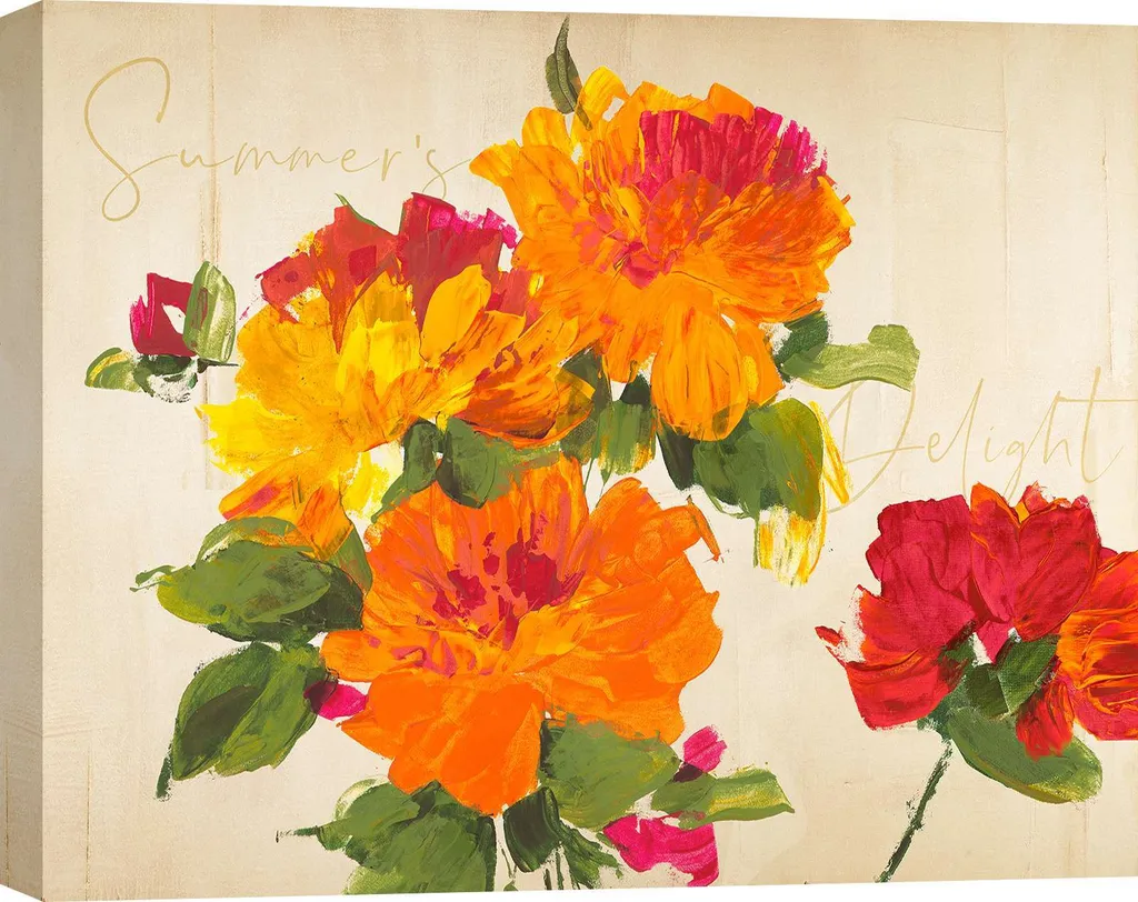 Habiller un mur vide : Tableau fleurs modernes sur toile 70x50 cm chic