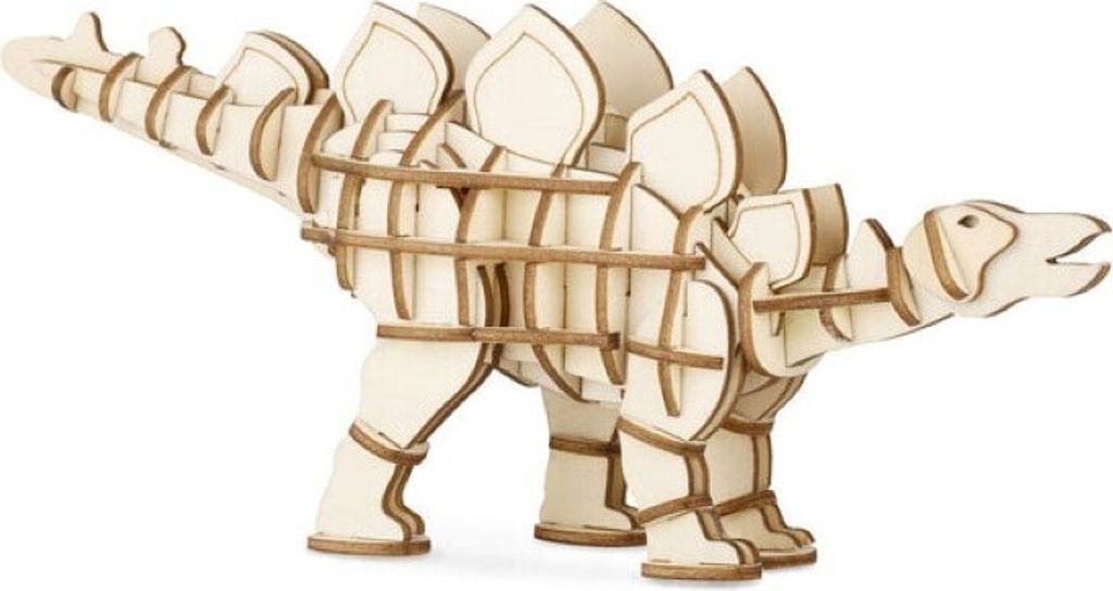 geschicktes 3D Holz Tier Puzzle für Klein & Groß, Dino Stegosaurus