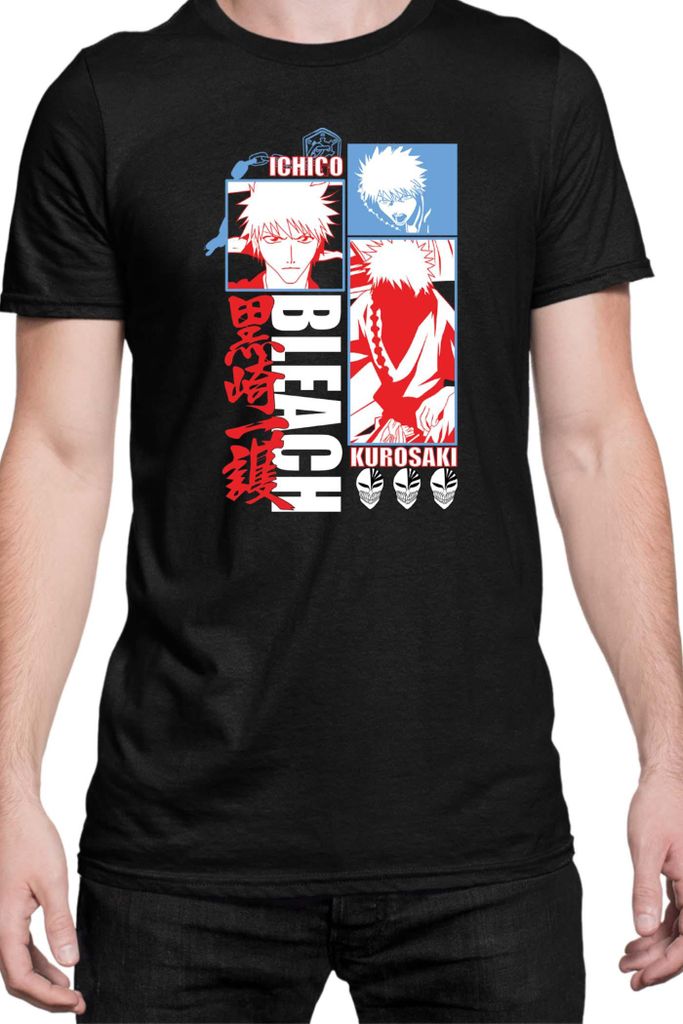 Herren T-Shirt Manga Japan Anime Comics Animation Bleach 008, Man M / Schwarz