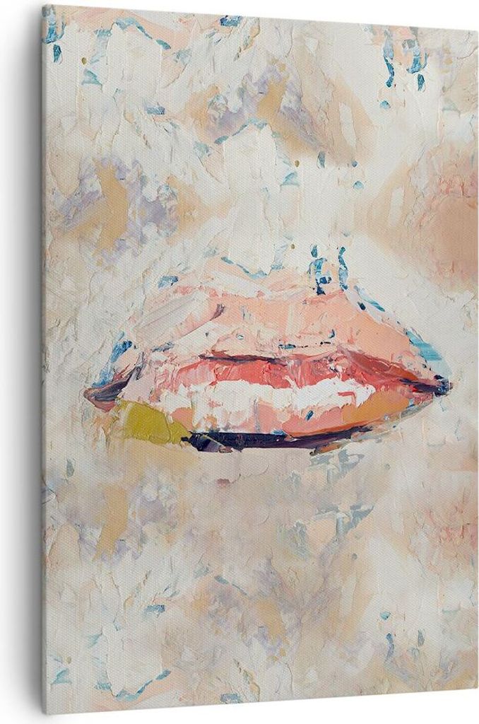 Bild auf Leinwand - Leinwandbild - Einteilig - Mund pastos Stück - 70x100cm - Wand Bild - Wanddeko - Wandbilder - Leinwanddruck - Wanddekoration -...