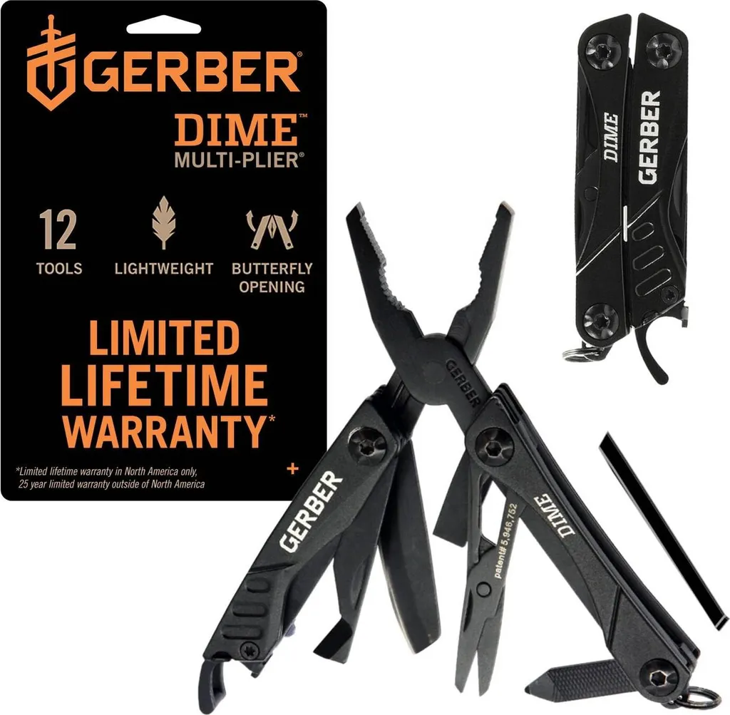 Gerber Dime Pocket Multi-Tool Noir 12 Fonctions Modèle 31-003610
