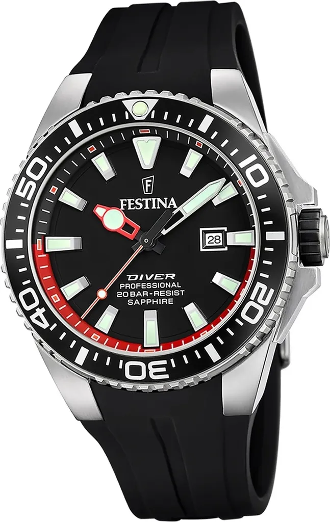 Montre Festina F20664/3 Homme Bracelet Caoutchouc Noir Casual Sport